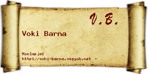 Voki Barna névjegykártya